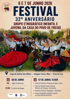 32.&ordm; anivers&aacute;rio do Grupo Etnogr&aacute;fico Infantil e Juvenil com festival nos dias 6 e 7 de junho